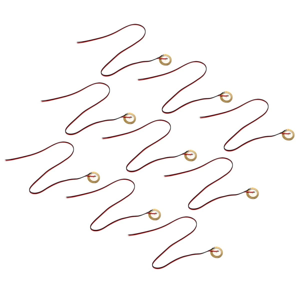 FUNOMOCYA 12Pcs Piezoelectric Transmitter Disc Buzzer for Guitar Drum Microphone Trigger Sounder for Projects and Instrument Installation