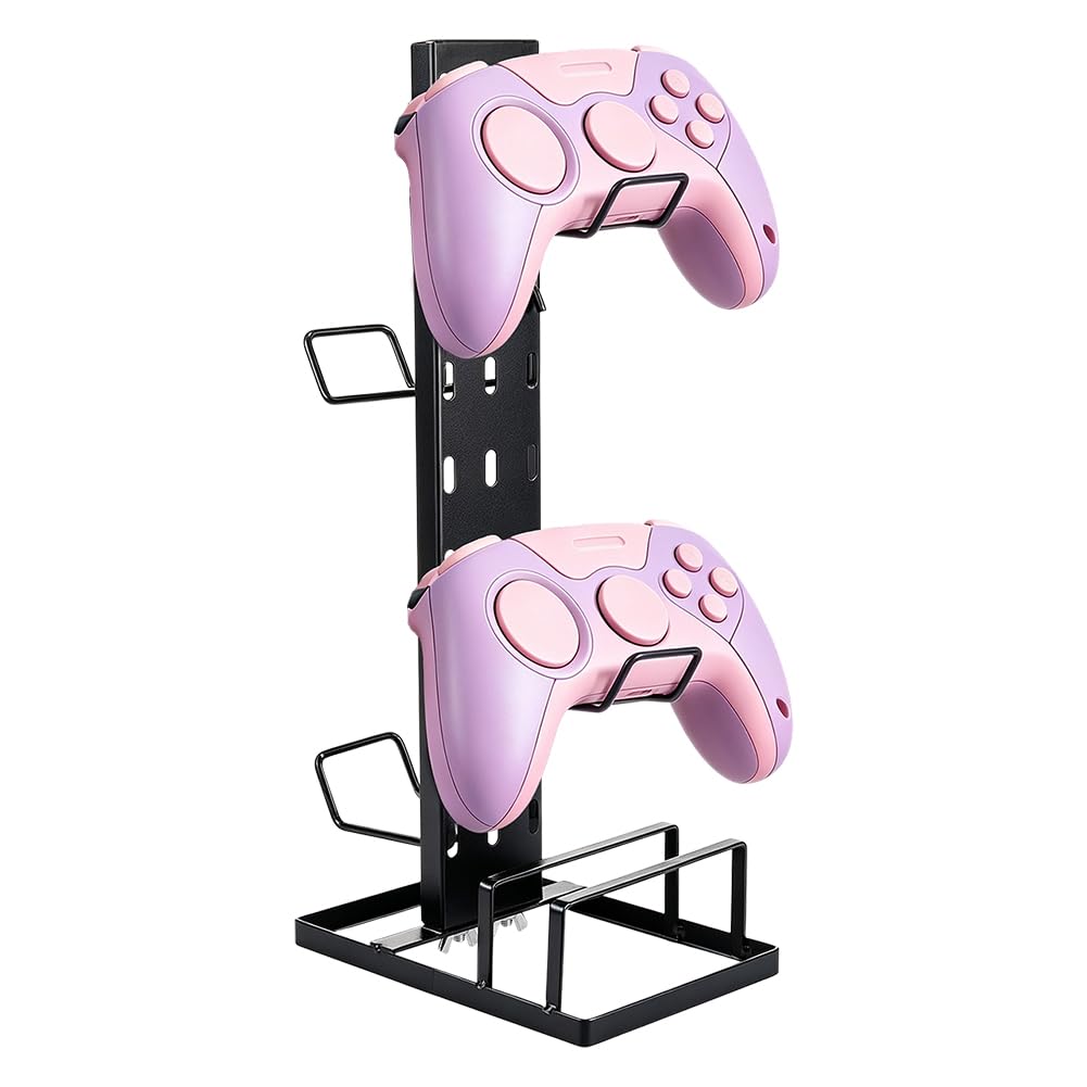 PH PandaHall Supporto per Cuffie e Controller da Gioco per Scrivania Accessorio per Setup Gaming in Acciaio al Carbonio Nero per Decorazione Stanza da Gioco