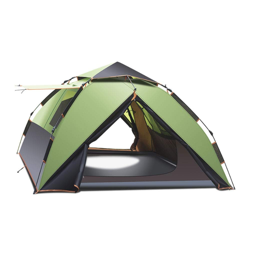 Tente automatique 3-4 personnes double couche de camping sauvage imperméable verte