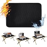 Apipi 25 x 19.5in Fireproof Grill Mat for Outdoor Grill - 2mm Thickened Heat Resistant Mat for Countertop, Easy to Clean & Waterproof & Oil Proof for Protecting Prep BBQ Table