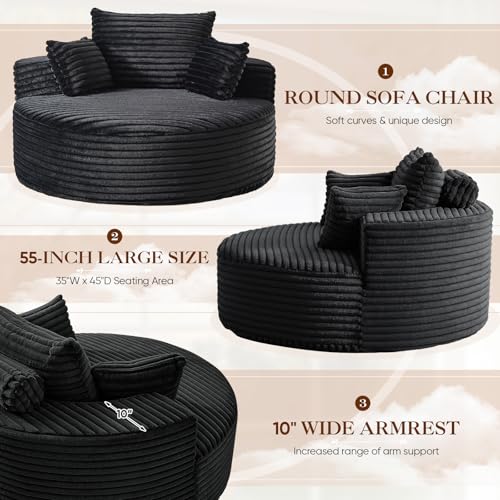 Oversized Round Chaise Longue Chair