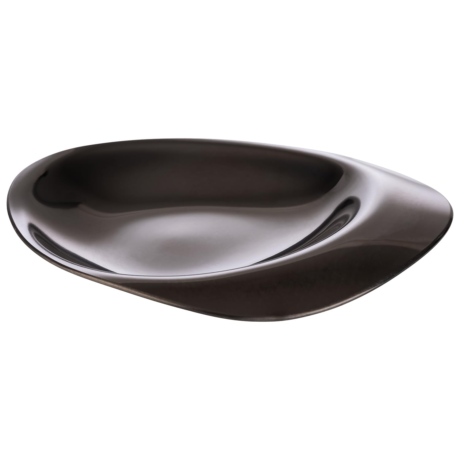 APS Pebbles 40793 Set of 4 Plates Stainless Steel PVD Coated 8.5 x 8 cm Height 1 cm Gunmetal Look, 8,5 x 8 x 1 cm