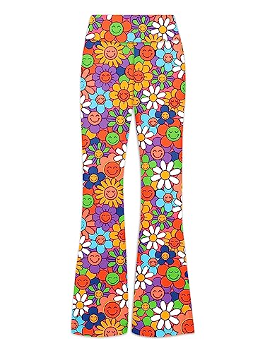 Image of Deerose Girls Halloween Hippie Bell Bottom Pants High Waist Flare Pants 5-14 Years