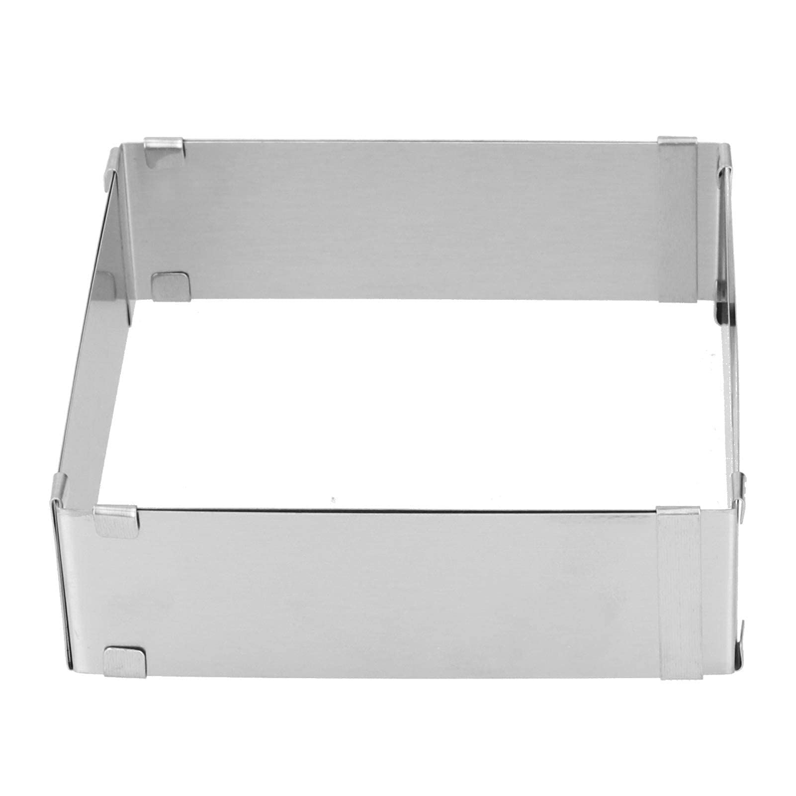 HERCHR Stampo Quadrato Torta, Telaio da forno regolabile 16 – 28 cm acciaio inox per Dolci, Pasticceria