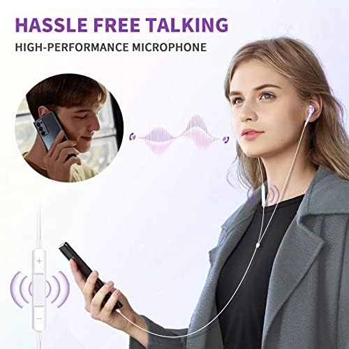 Vofolen for Headphones Wired In Ear iPhone Earphones Earbuds with Microphone Volume Control HiFi Stereo Noise Canceling Wired iPhone Headphone Compatible with iPhone14 13/12/11/Xr/Xs/Se All iOS System
