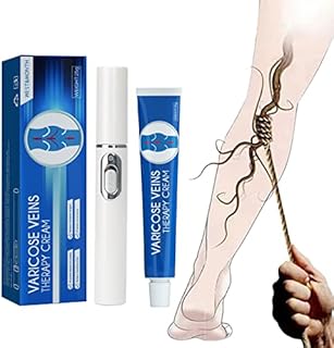 Blue Light Therapy Varicose Veins Pen/Cream, Veinshealth Varicose Veins Blue Light Therapy, Varicose Veins Cream with Veins Pen for Spider Veins and Scar Removal (1Pc Cream+1Pc Pen)