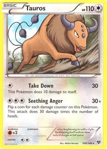Amazon Com Pokemon Tauros 100 146 Xy Toys Games