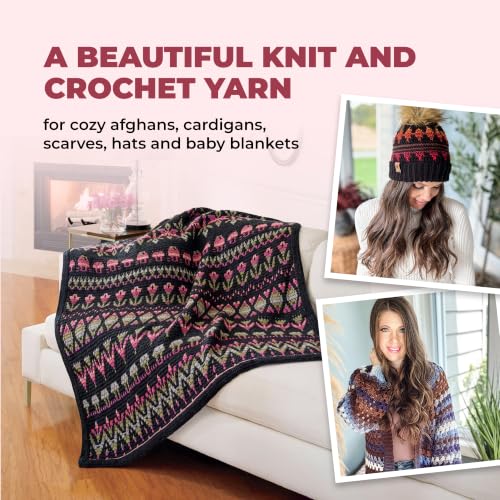 Image of Mary Maxim Prism Yarn, Acrylic Multicolor DK Yarn, 290 Yards, Desert Unset | Ombre Yarn, 3 Weight, Machine Wash, For Knitting and Crochet, Create Baby Items, Blankets, Afghans, Clothing Variegated Yarn