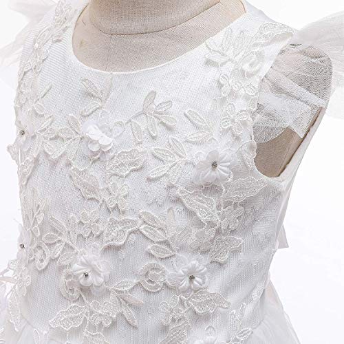 Flower Girls Lace Embroidery Dress Bridesmaid Wedding Pageant Communion Dresses Princess Party Evening Long Ball Gown3