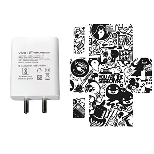 Image of AtOdds - Compatible for Vivo Flash Charger (44W) - Charger /Adapter Skin Wrap (B&W-Graffiti)