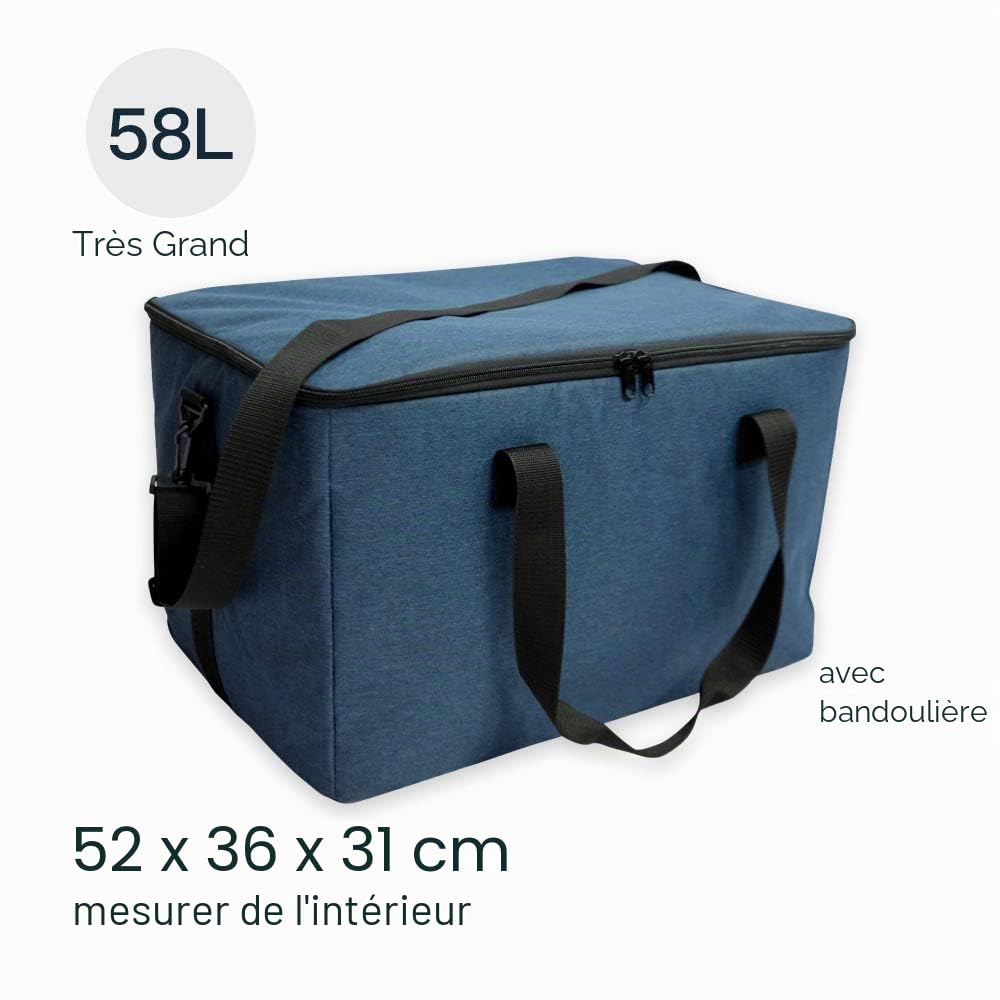 58L Extra-large sac isotherme, glacière souple pour Uber Eats