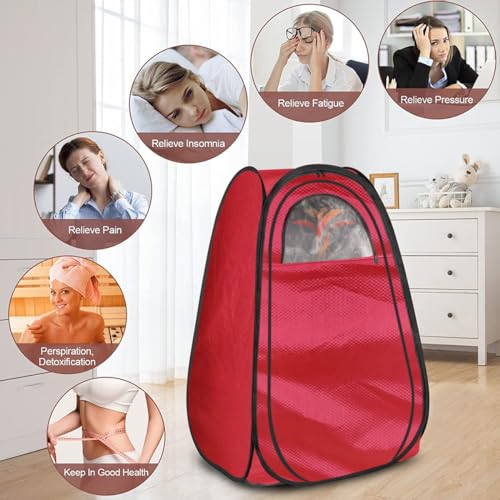 Image of Kawachi Portable Steam Cabin for Steam Sauna Therapy for Slimming and Beauty (Steam Generator not provided) (i88-Reddish Maroon)