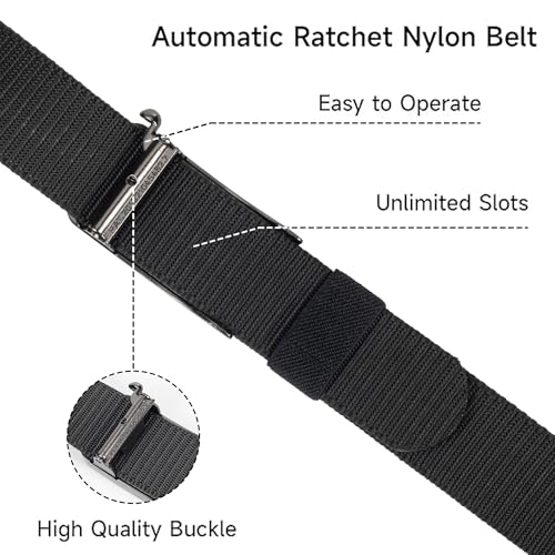 Men's Ratchet-Nylon-Belt Casual Tactica Belt - Golf-Web-Belt Adjustable-Automatic-Buckle No Holes Invisible Belt4