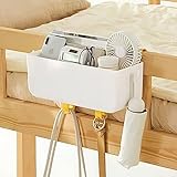 GWEOBZ Plastic Bedside Shelf - Bunk Bed Shelf for Top Bunk - Bedside Shelf Accessories for Kids Bed Caddy Organizer with Hooks for Dorm, Loft, Bed Rail, Bathroom