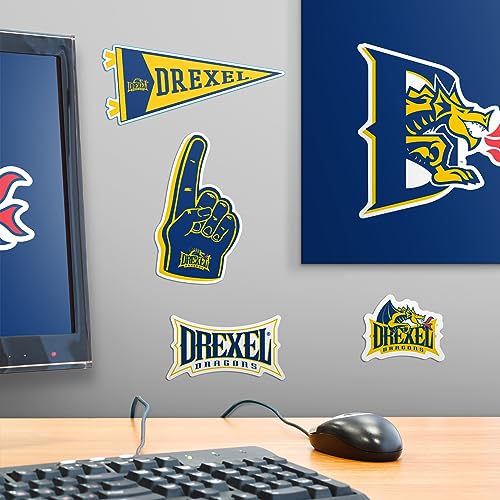 Image of Drexel University 9ct Vinyl Large Deluxe Stickers Variety Pack - Laptop, Water Bottle, Scrapbooking, Tablet, Skateboard, Indoor /Outdoor - Set of 9