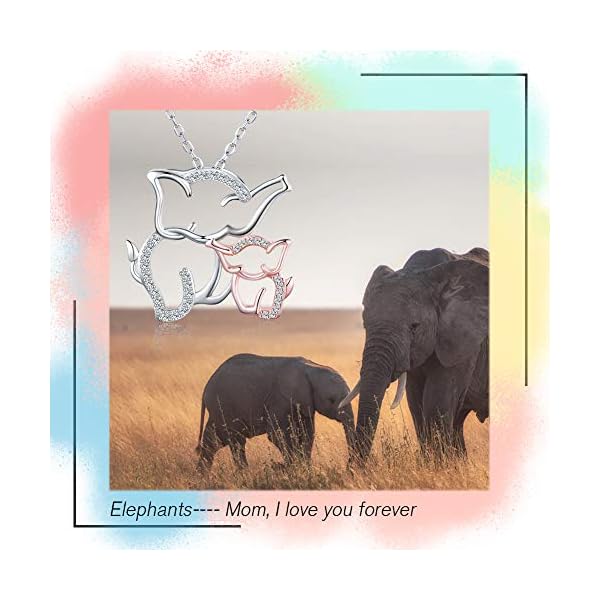Mother-and-Daughter-Animals-Necklace-925-Sterling-Silver-Original-Mothers-Day-Birthday-Charms-Gifts-for-Mommy-Grandmom-and-Girls-Jewelry-Family-Present-Gift Mother and Daughter Animals Necklace 925 Sterling Silver Original Mother's Day Birthday Charms Gifts for Mommy Grandmom and Girls Jewelry Family Present Gift (Mama Elephant)