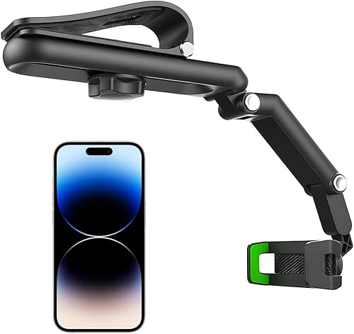 Soporte giratorio y retráctil para teléfono de coche  1080 multifunción parasol universal 360 giratorio soporte móvil para espejo retrovisor del