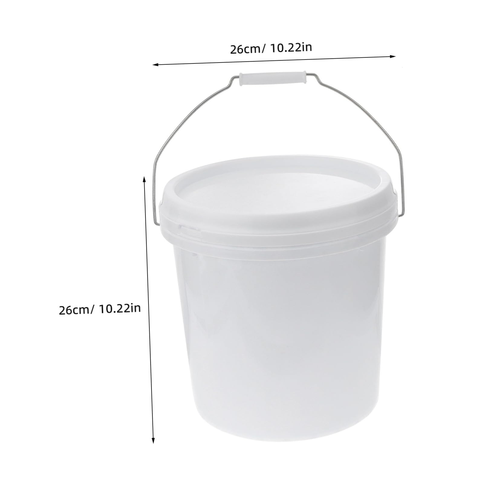 Mikinona Seau Hermétique en Plastique Blanc 10L, Seau Portatif Robuste pour Eau et Produits de Nettoyage, Usage Maison, 3 Gallons