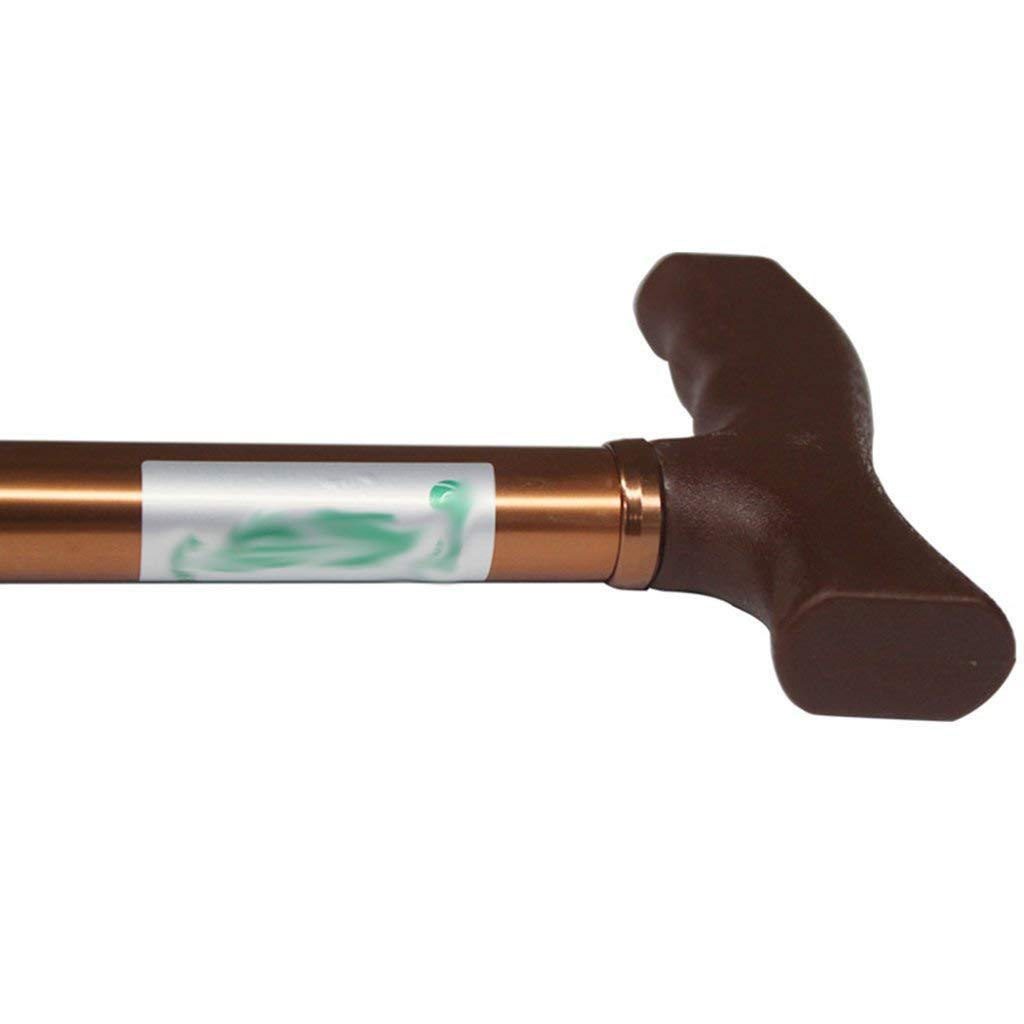 Bastone da passeggio pieghevole Stampelle telescopiche Canne in alluminio regolabili in altezza, Marrone 80-90 cm, Alpinista anziano, Desiderio di viaggiare