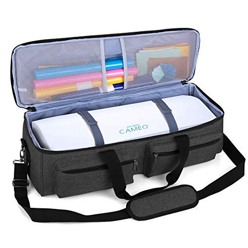 Luxja Bag for Silhouette Cameo 3, Carrying Case for Cutting Machine and Accessories, Compatible with Cricut Explore Air (Air2), Cricut Maker and Silhouette Cameo 4, Black (Patent Pending)