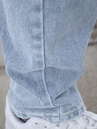 Image of AVANOVA Men's Slant Pocket Wide Leg Jeans - Casual Loose Fit Denim Pants, Cotton Blend Trousers with Slant Pockets for Daily & Streetwear (Jeans-139)