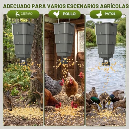 Comedero colgante programable con 4 tiempos de alimentación automática 8