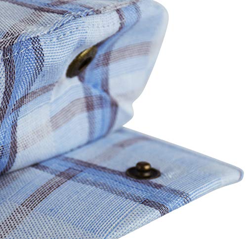 Men's Thick Cotton Summer Newsboy Cap SnapBrim Ivy Driving Stylish Hat (Blue Plaid-4022, L/XL) - Thumbnail 3