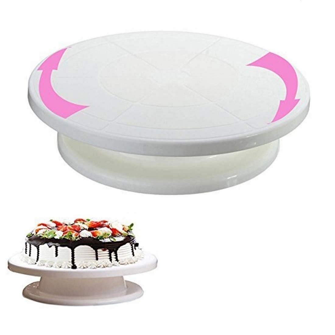 Easymart Plastic Cake Tools Decorating 360 Round Easy Rotate Turntable Revolving Cake Decorating Turntable Stand