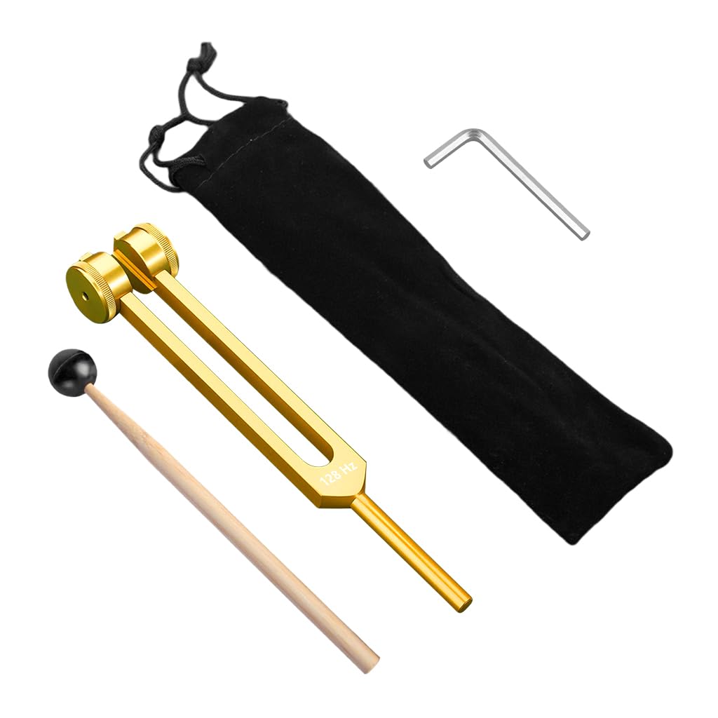 HASTHIP® 128Hz Aluminum Alloy Tuning Fork Set with Rubber Hammer, Wrench and Storage Pouch for Sound Therapy, Medical Hearing Tests, Acoustic Calibration and Energy Healing Applications-picture-18