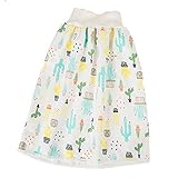 Magik Waterproof Cotton Training Pants Cloth Diaper Skirts Baby Toddler Night Time Sleeping Potty Training (Cactus, M for 0-4T)