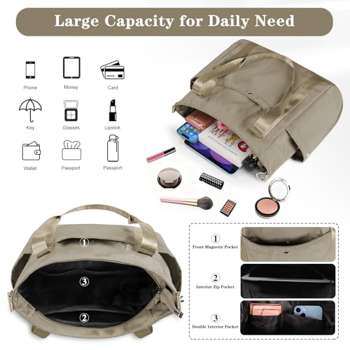 Image of Geestock Tote Bag for Women, Lightweight Large Work Tote Bag, Nurse Handbag Multi-pocket Shoulder Crossbody Tote Bags