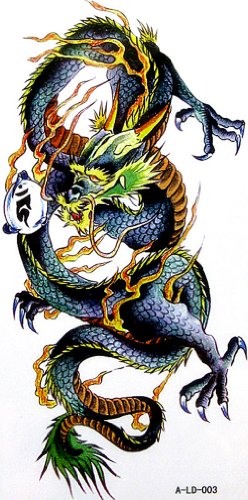 GGSELL YiMei Cool sexy waterproof colorful temporary tattoo stickers animal dragon