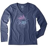 Life is good Women's Long Sleeve Sun Shine On Vee Crusher Tee