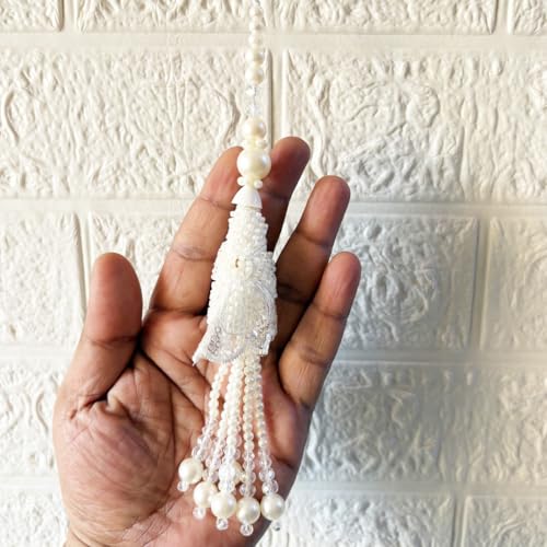 Image of Adikala Craft Store Handmade Ethnic Latkan Tassel Set of 2 for Saree Pallu, Blouse, Suits, Dupatta, Lehenga Decor (Beaded Cone)