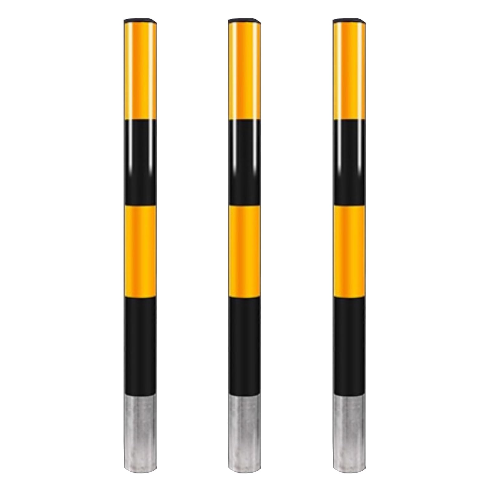 Słupki Drogowe 100 Cm 120 Cm, 3 Szt, z Odblaskową Folią o Wysokiej Jasności, do Parkingów, Robót Budowlanych i Kontroli Ruchu Drogowego(Yellow,11x120cm/4x47in)