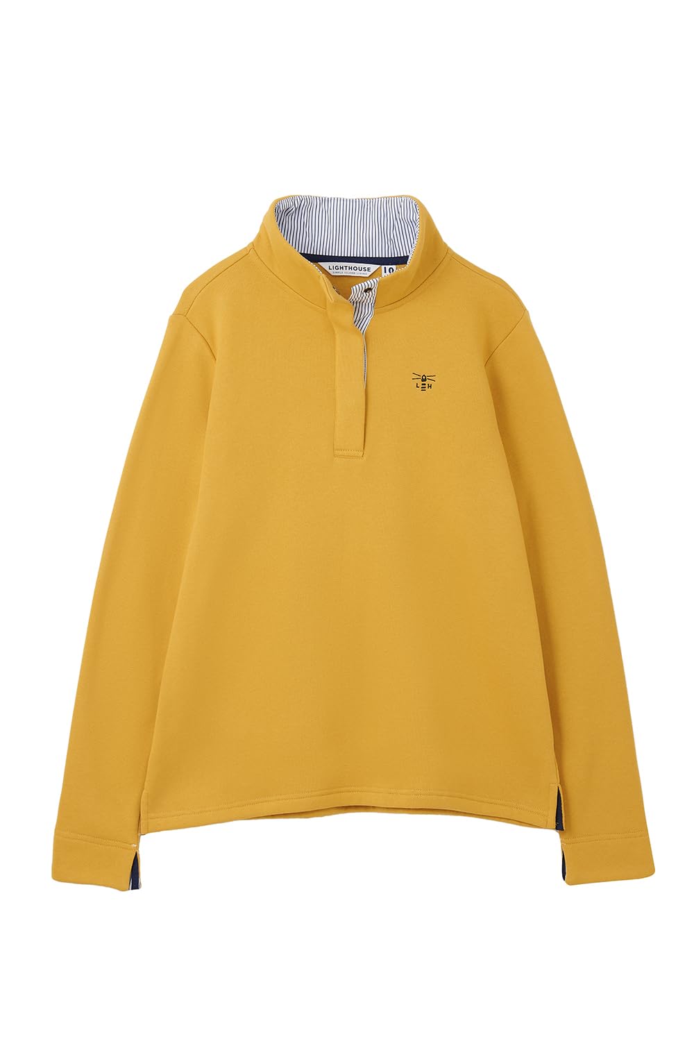 LightHouse Womens Haven Sweatshirt - Ladies Warm Popper Detail Cotton Top - Antique Gold - 16