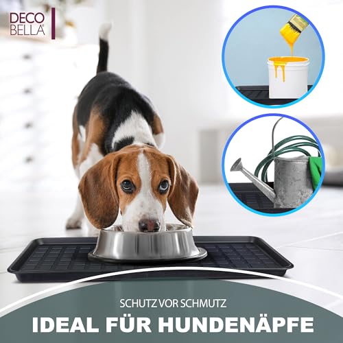DECOBELLA Schuhabtropfschale | Schuhtablett Grau | Schuhablage, für Ihre schmutzigen Schuhe Abtropfschale | 70x35x3 cm Schuhwanne, Plastikwanne Flach