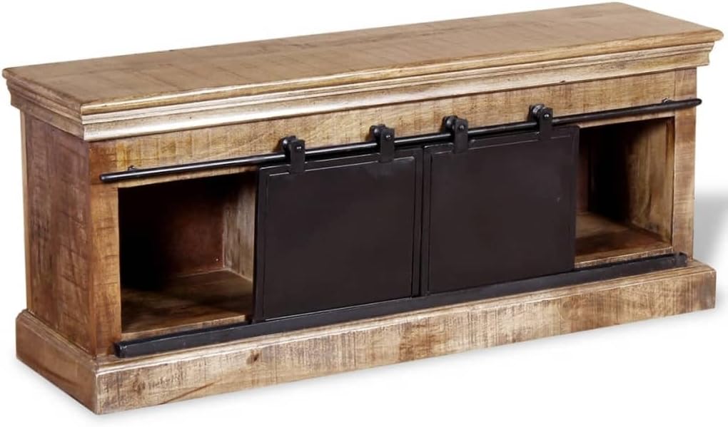 vidaXL TV Cabinet Multicolor Solid Mango Wood 43.3 x 11.8 x 17.7 in