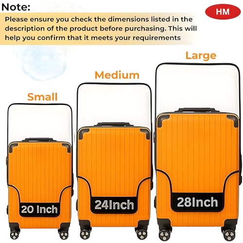 Image of HM 28 inch Large Suitcase Bag Cover | Waterproof Luggage Trolley Bag Covers | Zippered Dustproof Anti Scratch Material | Transperant PVC Protector | Large Size | (Check Size Chart in Photos)