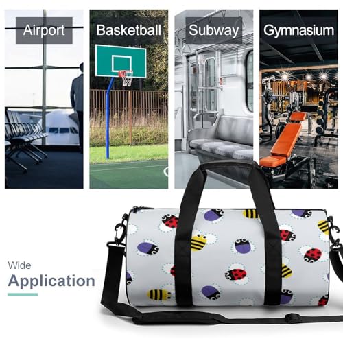 Sac de voyage imprimé abeille coccinelle format duffel 45cm - 3