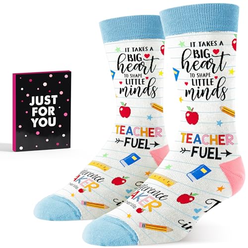 Teacher Appreciation Gifts - Fun Teacher Socks For Women And Men Unique Gift Ideas End Of School Year Recognition Creative Appreciation Classroom Style Great Socks For Educators And Staff