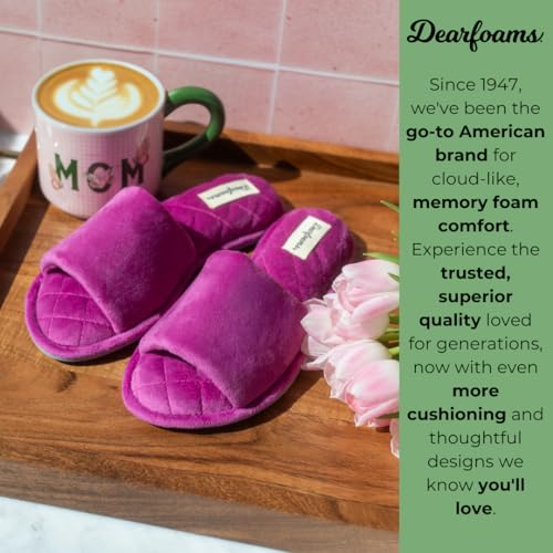 Image of Dearfoams womens Slipper Memory Foam Summer House Shoe Beatrice Terry Slide
