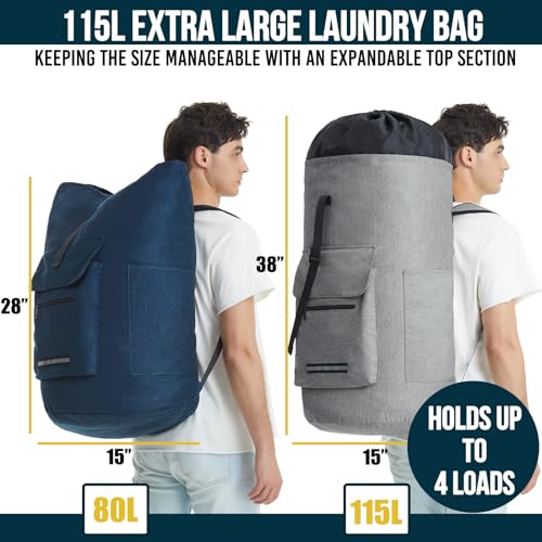 [Prime] 115L Extra Large Laundry Backpack Bag w/ 4 Pockets $10.46 + Free Shipping + 55% Off Code T2F4V8X6 Prime - image 2