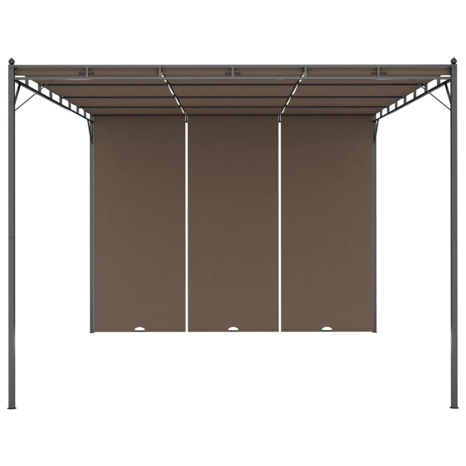 ARKEM Cenador de jardín con Cortina Lateral Gris Taupe 4x3x2,25 m Pergolas Impermeables Exterior Tenda Campismo