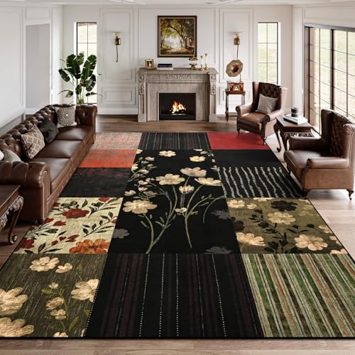 Tapete DweIke 182x122 cm Negro Geométrico Lavable Antideslizante miniatura 7