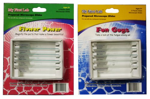 My First Lab Prepared Slide Sets – Flower Power and Fun Guys – 2 Pack, 5 Slides per pack