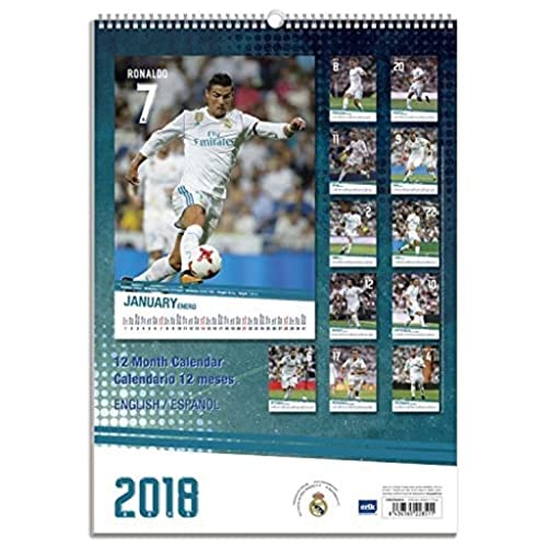 Grupo Erik Editores CPA318004 - Calendario 2018 con diseño Real Madrid, 29.7 x 42 cm