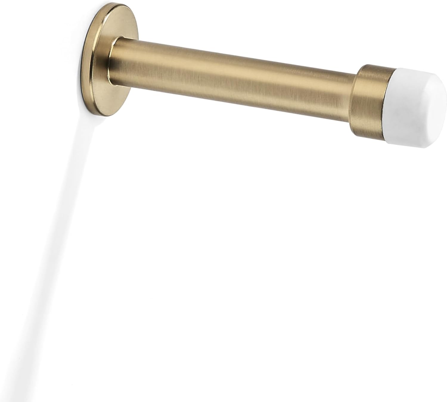 Khtumeware 3" Brushed Brass Premium Door Stoppers,Metal Solid Rigid Door Stop 10 Pack, Sound Dampening Door Stop Bumper Wall Protetor,Satin Brass