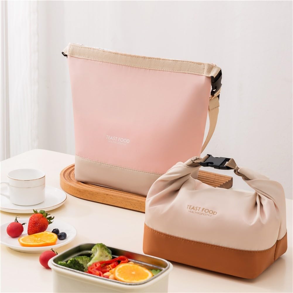 Sac à déjeuner isotherme de grande capacité pour femme – Boîte thermique de qualité alimentaire avec fermeture éclair – Tissu Oxford 28 x 20 x 15 cm (gris)