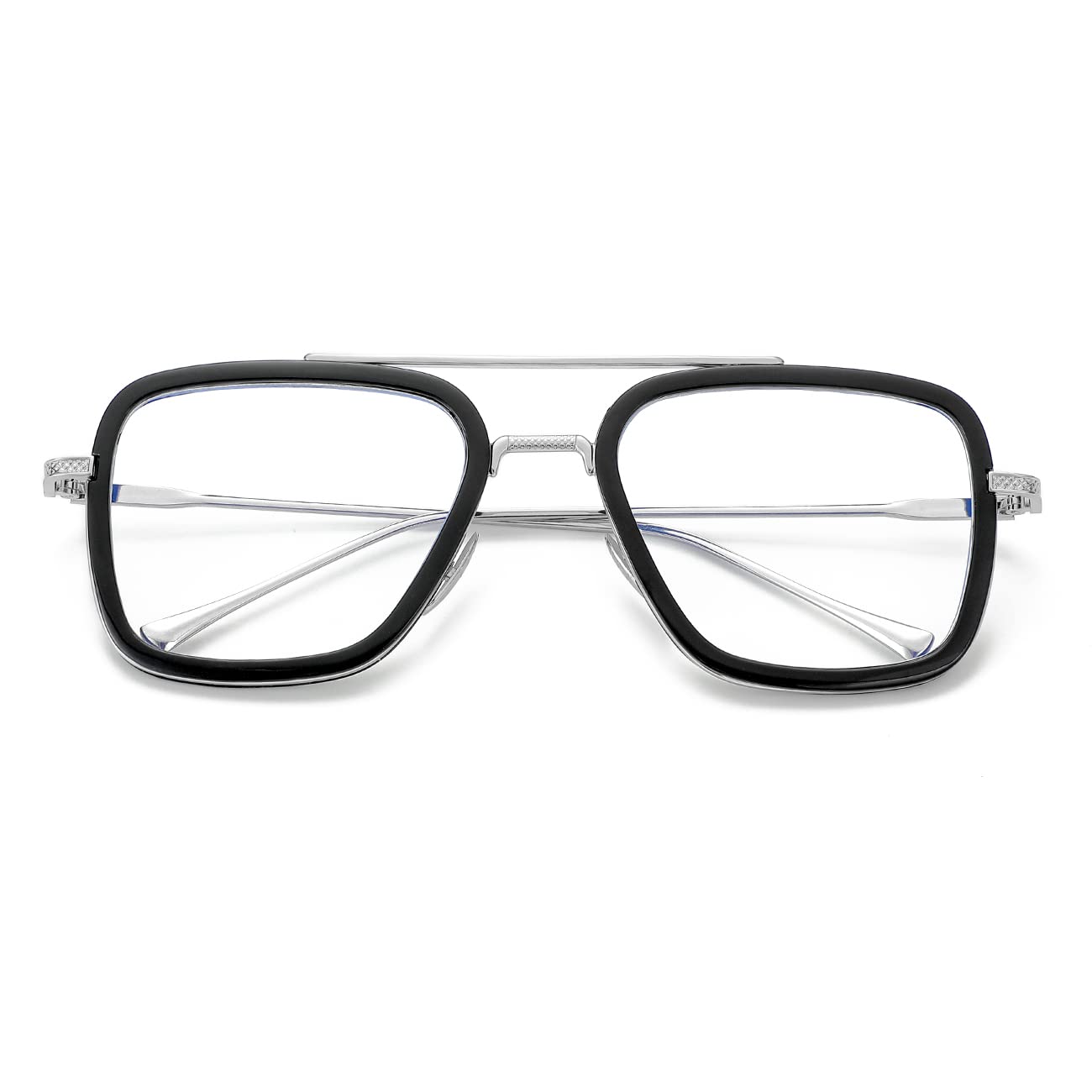 Tony Stark Style Clear Lens Glasses for Men Women, Iron Man and Spider-Man Blue Light Blocking Lens